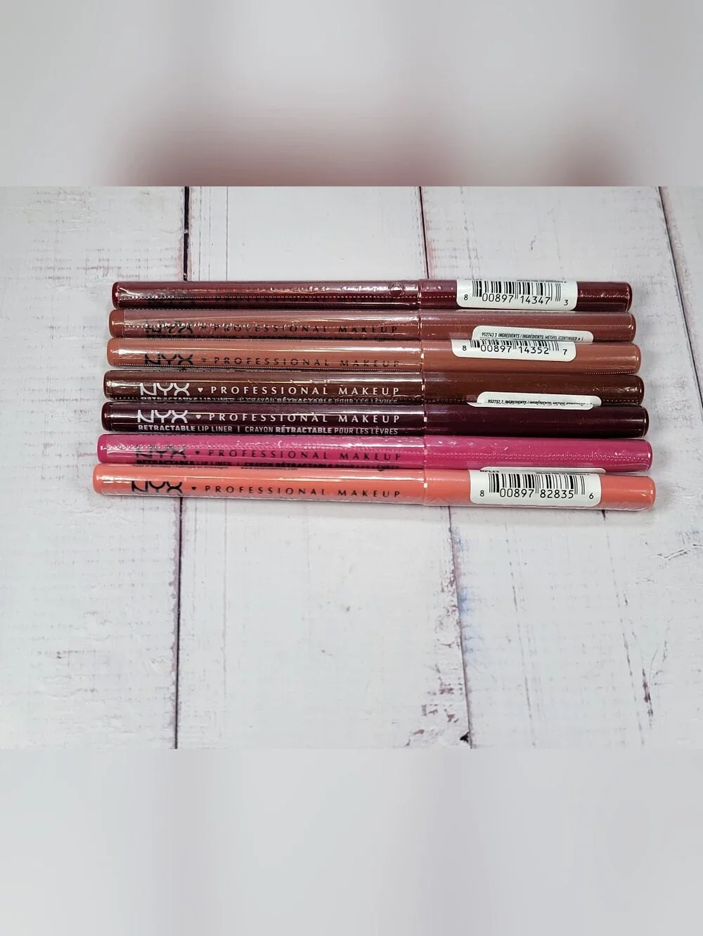 7 Piece Nyx Retractable Long-Lasting Mechanical Lip Liner Bundle NEW!
